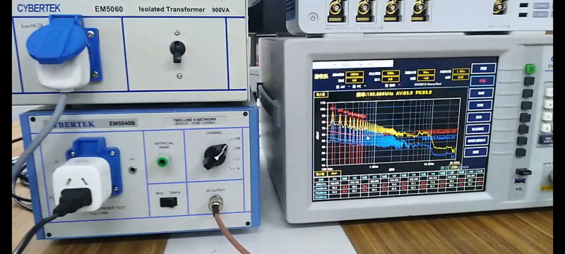 用知用EM5080B进行EMI传导测试视频
